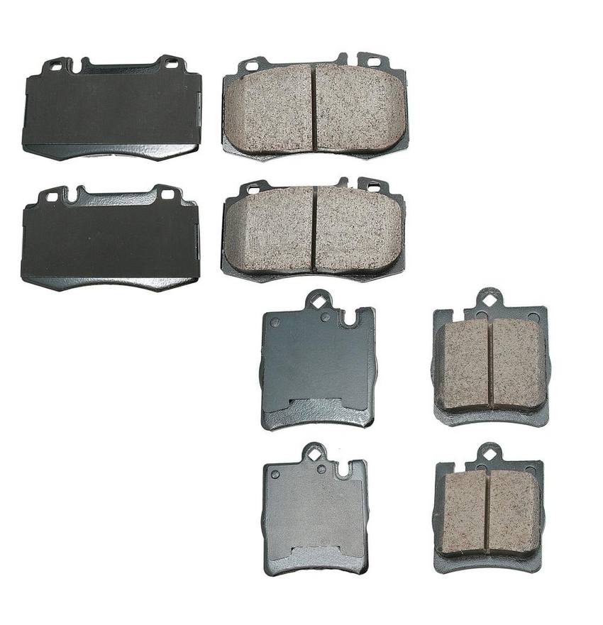 Mercedes Disc Brake Pad Set Kit - Front and Rear (Ceramic) (EURO) 163420102041 - Akebono Euro Ultra-Premium 4096982KIT